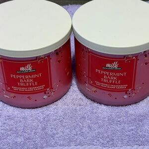 Milk Peppermint Bark Truffle 3 wick candle bundle